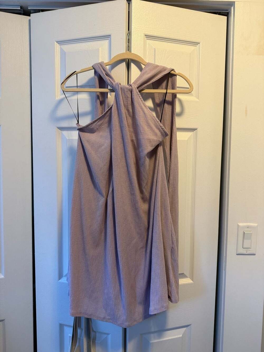 Women's Lilac A-line halterneck dress